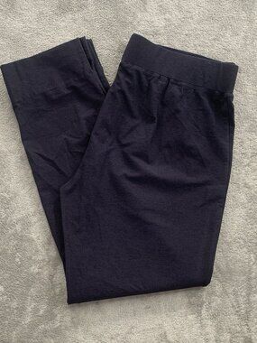 Eileen Fisher Pants Women Medium Blue Pull On Straight Leg Ponte Knit Minimalist